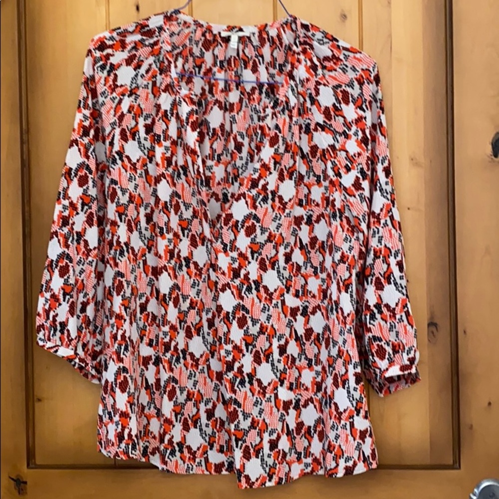 Bright print Joie silk blouse